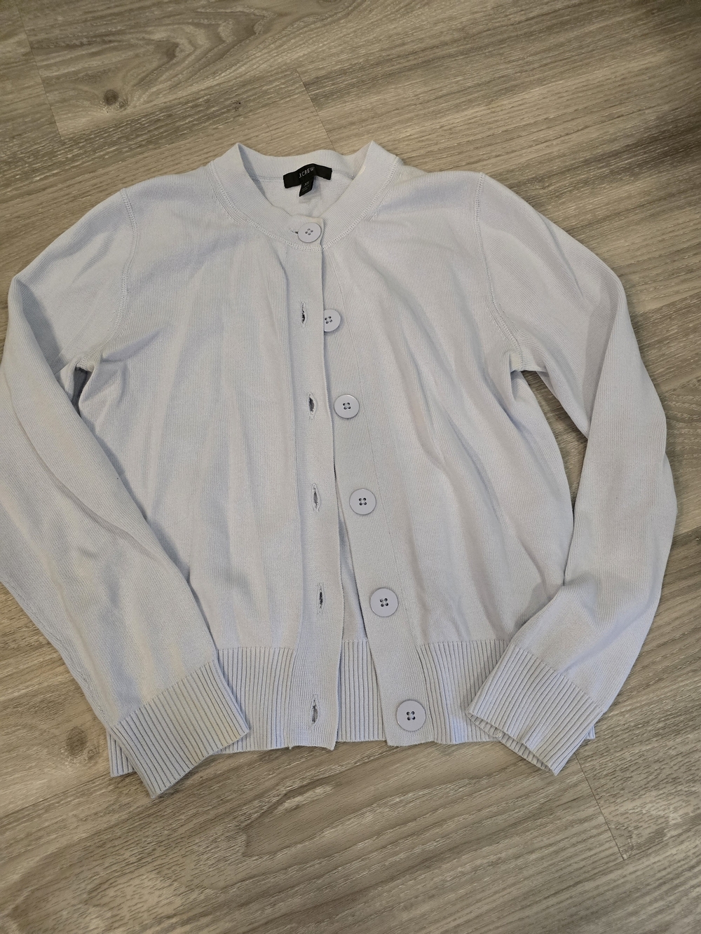 J. Crew Pale Blue Button-Front Cotton Cardigan